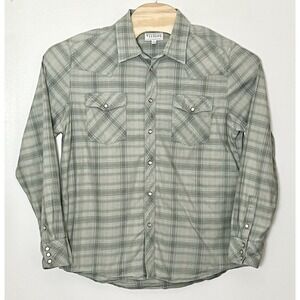 Tecovas Pearl Snap Shirt Men's Large Green Plaid Western Yellowstone Cowboy